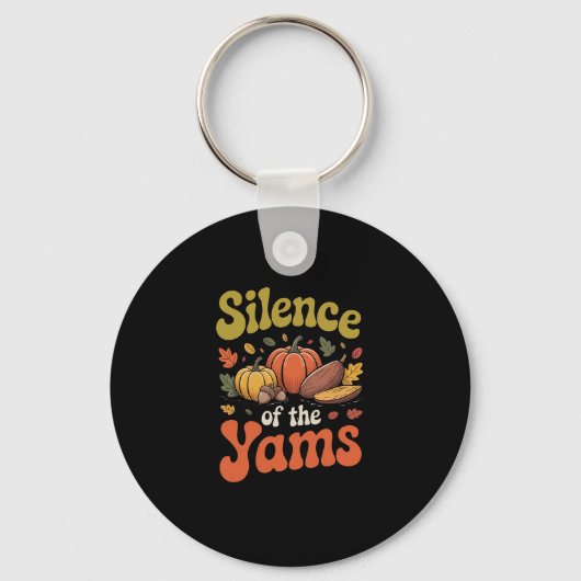 Porte-clés Silence des ignames Thanksgiving drôle de jeu de m (Recto)