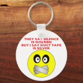 Porte-clés Silence Est Golden Duct Bande Est Argent (Recto)