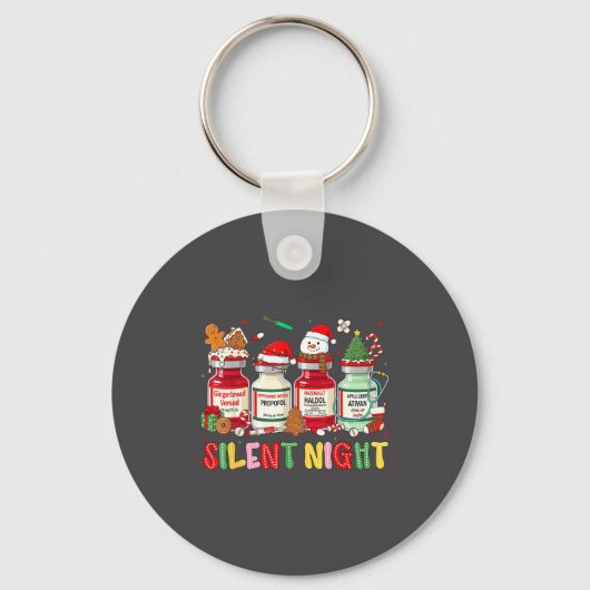 Porte-clés Silent Night Funny Nurse Christmas Design  (Recto)