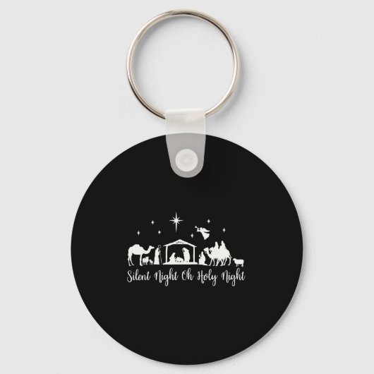 Porte-clés Silent Night Holy Night Nativity Scene Religious C (Recto)