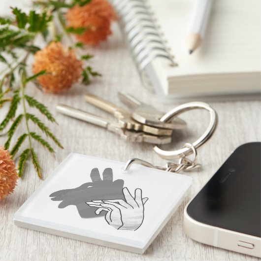 Porte-clés Silhouette à la main Billy Goat Grey (Devant Droit)