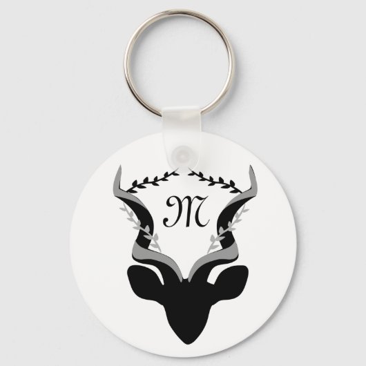 Porte-clés Silhouette Antelope foncé avec Monogramme Customis (Recto)