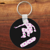 Porte-clés silhouette argyle de skateboard (Recto)
