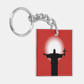 Porte-clés Silhouette avec croix (Devant gauche)