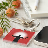 Porte-clés Silhouette avec croix (Devant Droit)