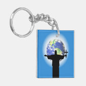 Porte-clés Silhouette avec une croix (Devant gauche)