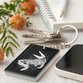 Porte-clés Silhouette blanche d'animal - Crocodile (Devant droit)