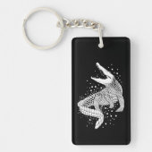 Porte-clés Silhouette blanche d'animal - Crocodile (Devant)