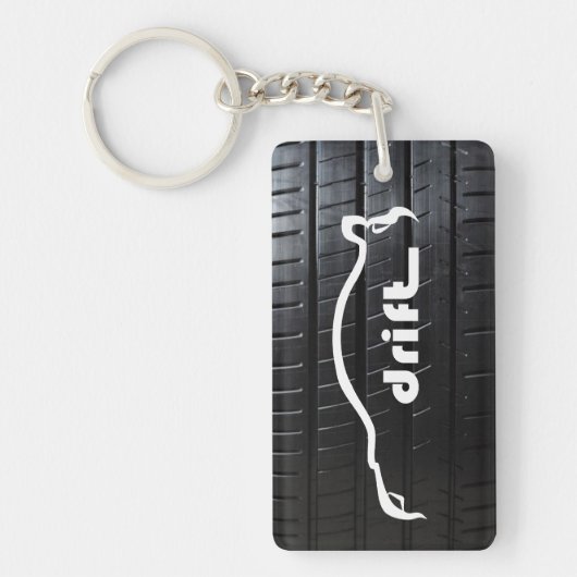 Porte-clés Silhouette blanche de dérive de STI d'Impreza avec (Devant)