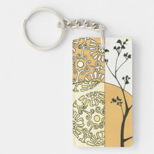 Porte-clés Silhouette clairsemée d'arbre par Megan Meagher