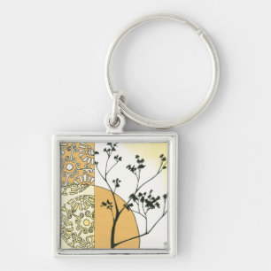 Porte-clés Silhouette clairsemée d'arbre par Megan Meagher