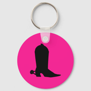 Porte-clés Silhouette d'amorçage de cowboy
