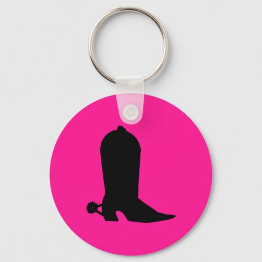Porte-clés Silhouette d'amorçage de cowboy (Recto)