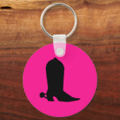 Porte-clés Silhouette d'amorçage de cowboy (Recto)