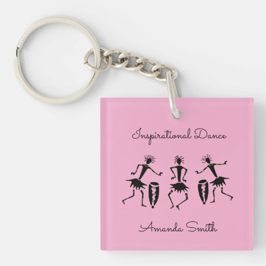Porte-clés Silhouette, Danse Inspirante (Devant)