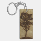 Porte-clés Silhouette d'arbre sur Arrière - plan de bronze (Devant gauche)