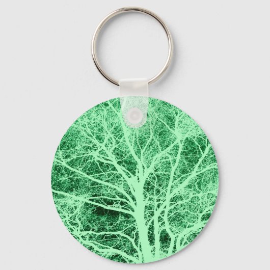 Porte-clés Silhouette d'arbre vert (Recto)