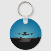 Porte-clés Silhouette d'atterrissage d'avion à la nuit (Verso)