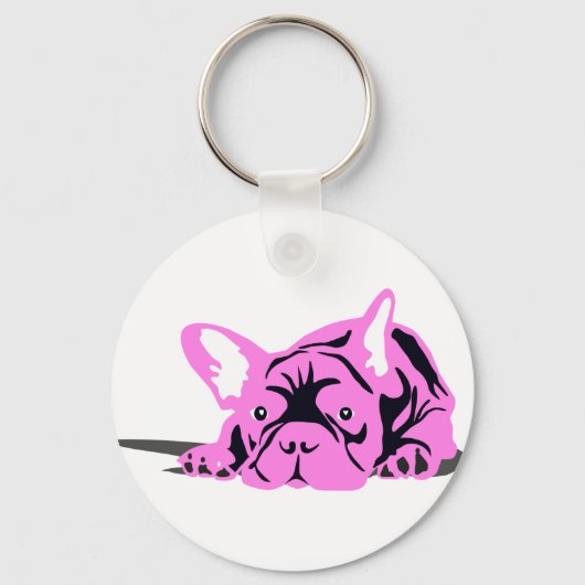 Porte-clés Silhouette de Bouledogue Français (Recto)