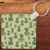 Porte-clés Silhouette de cactus succulent en tasses et pots (Verso)