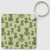 Porte-clés Silhouette de cactus succulent en tasses et pots (Dos)