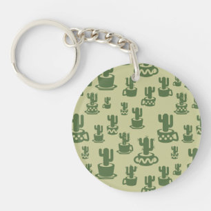 Porte-clés Silhouette de cactus succulent en tasses et pots