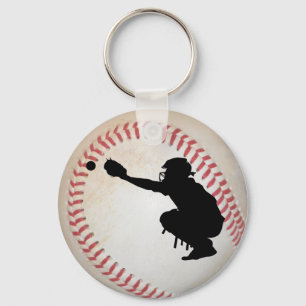 Porte-clés Silhouette de Cather de base-ball