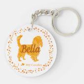 Porte-clés silhouette de Cavalier orange pastel pe (Dos)
