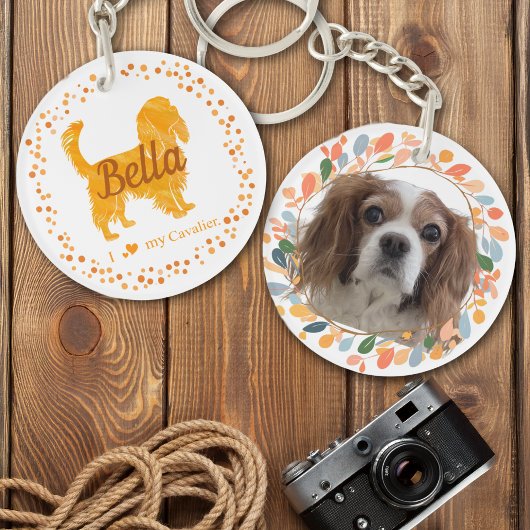 Porte-clés silhouette de Cavalier orange pastel pe