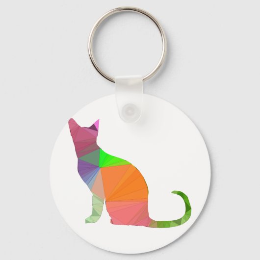 Porte-clés Silhouette de chat en Low Poly (Recto)