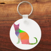 Porte-clés Silhouette de chat en Low Poly (Recto)