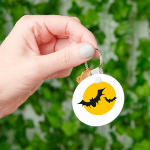 Porte-clés Silhouette de chauves-souris d'Halloween pleine lu