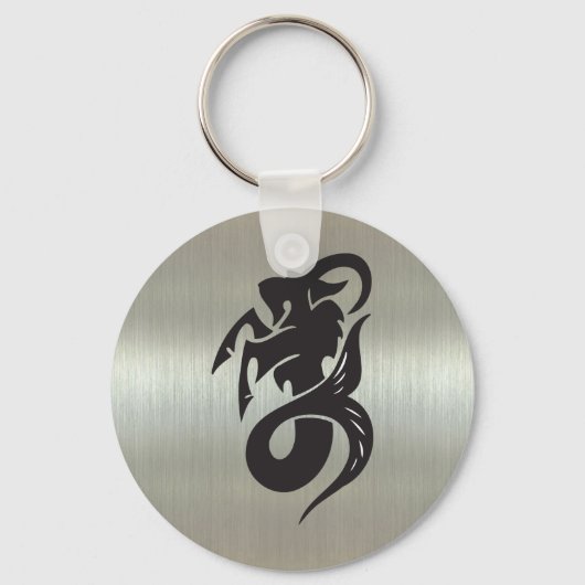 Porte-clés Silhouette de chèvre de Capricorne avec effet méta (Recto)
