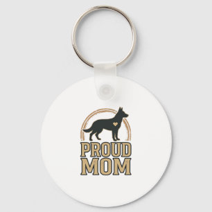 Porte-clés Silhouette de chien de mère fière Design vectoriel