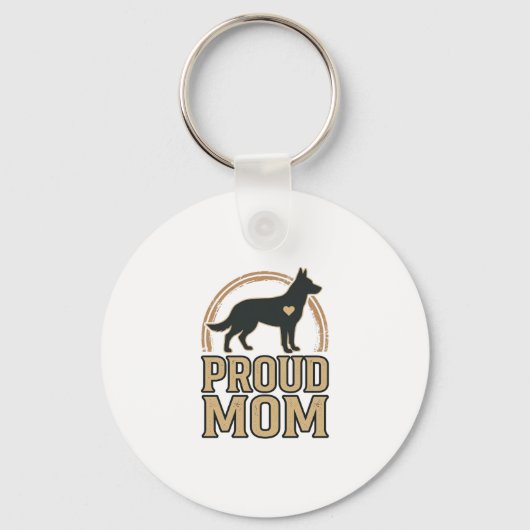 Porte-clés Silhouette de chien de mère fière Design vectoriel (Recto)