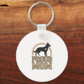 Porte-clés Silhouette de chien de mère fière Design vectoriel (Recto)