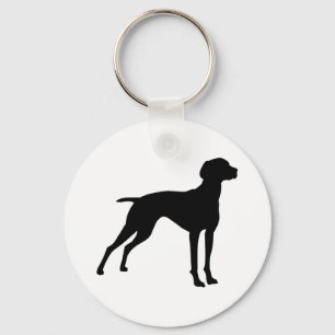 Porte-clés Silhouette de chien de Vizsla (noir)