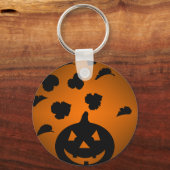 Porte-clés Silhouette de citrouille et de feuilles (Recto)