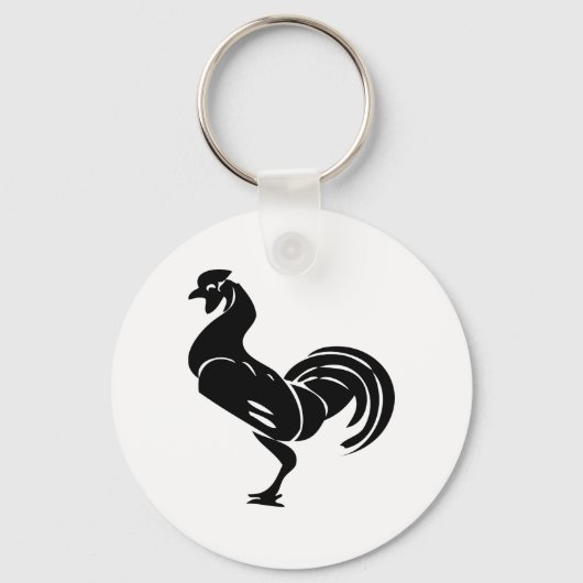 Porte-clés Silhouette de coq (Recto)