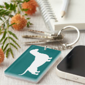 Porte-clés Silhouette de Dachshund (Devant droit)