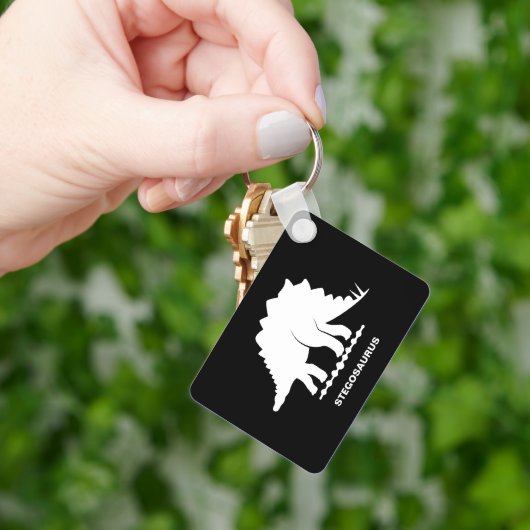 Porte-clés silhouette de dinosaure Stégosaure (main)