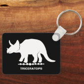 Porte-clés silhouette de dinosaure Triceratops (Recto)