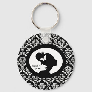 Porte-clés Silhouette de femme de papillon de porte - clé de