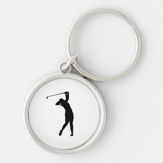 Porte-clés silhouette de golf, cadeau minimal pour (Devant)