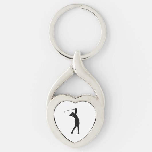 Porte-clés silhouette de golf idée de cadeau cool (Devant)