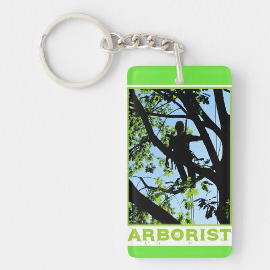 Porte-clés Silhouette de grimpeur d'arbre : Arboriste (Devant)