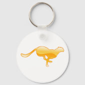 Porte-clés Silhouette de guépard doré en course (Verso)