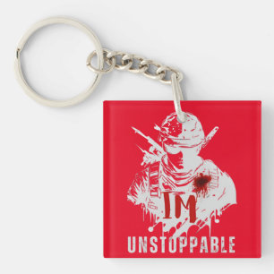 Porte-clés Silhouette de guerrier puissant Style Edgy inarrêt