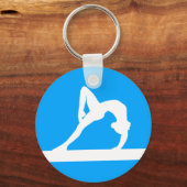 Porte-clés Silhouette de gymnaste Porte - clé bleu (Recto)