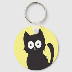 Porte-clés Silhouette de Kitten noir gai